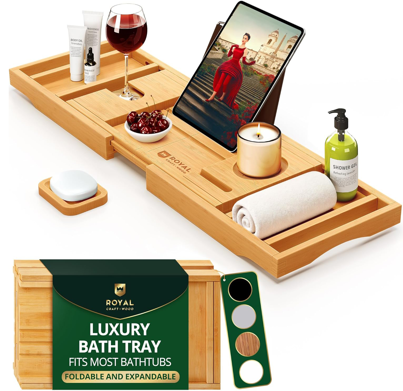 Royal Craft Wood Bathtub Tray